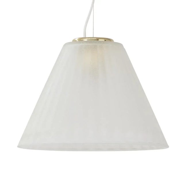 Italian Pendant Lamp in White Murano Acid Glass with Gold Powder, 1980s For Sale - Image 12 of 12