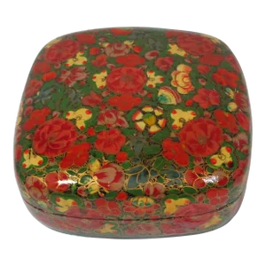 1970s Kashmir Papier Mache' Floral Box