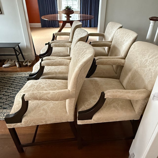 Set of 6 Rose Tarlow Melrose House Chippendale Arm Chairs For Sale - Image 10 of 18