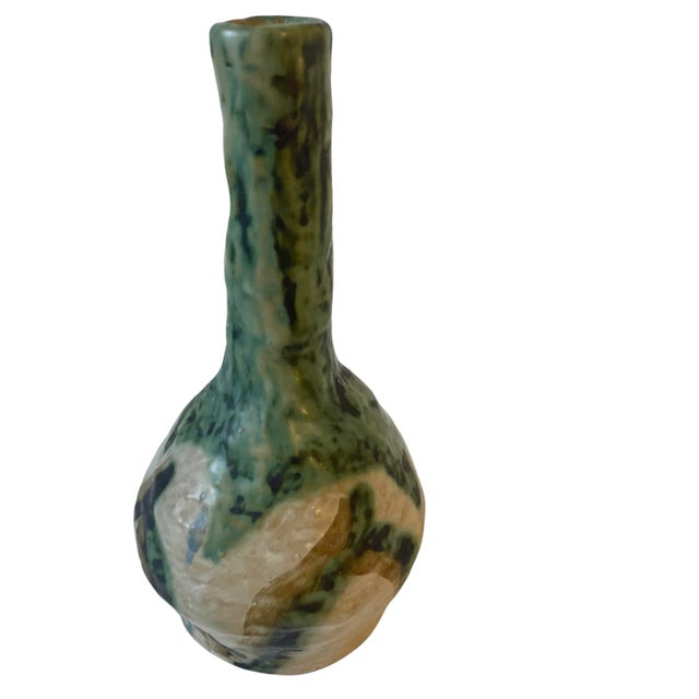 Arts & Crafts Organic Form Drip Glaze Antique Pottery Vase Acquired from a San Francisco Estate