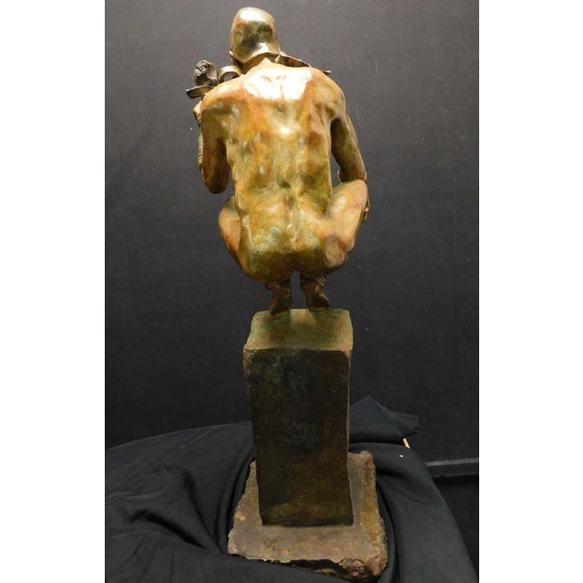 Figurative Renzo "A Solid Thought" Bronze Sculpture Hand Signed Great Decoration Artwork For Sale - Image 3 of 18