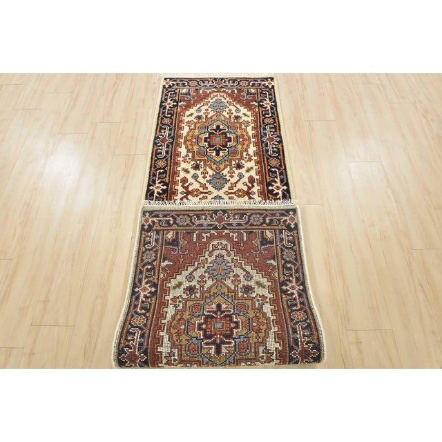 Heriz Runner 2’6” X 8’7” Ivory Wool Tribal Hand-Knotted Oriental Rug For Sale - Image 12 of 13