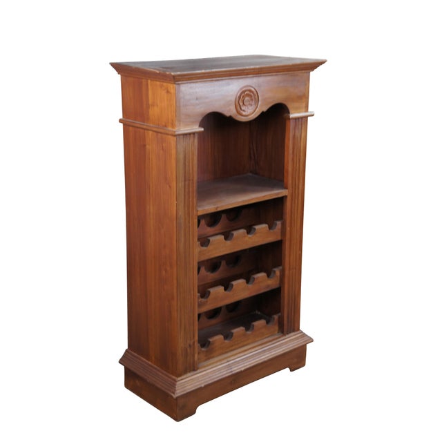 Traditional Traditional Mahogany 12 Bottle Wine Rack Holder Bar Cabinet Storage Stand For Sale - Image 3 of 12