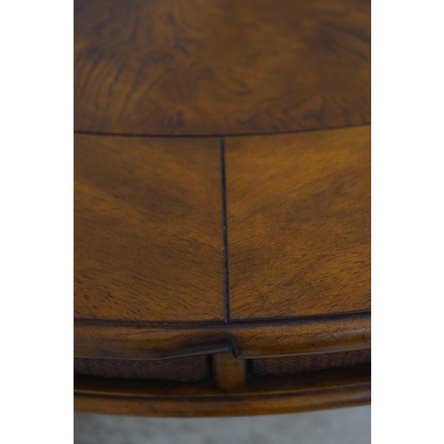 1980s Tommy Bahama Style Large Round Dining Room Table For Sale - Image 5 of 13