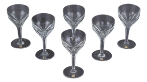 Vintage Red Wine Glasses in Crystal, Set of 6