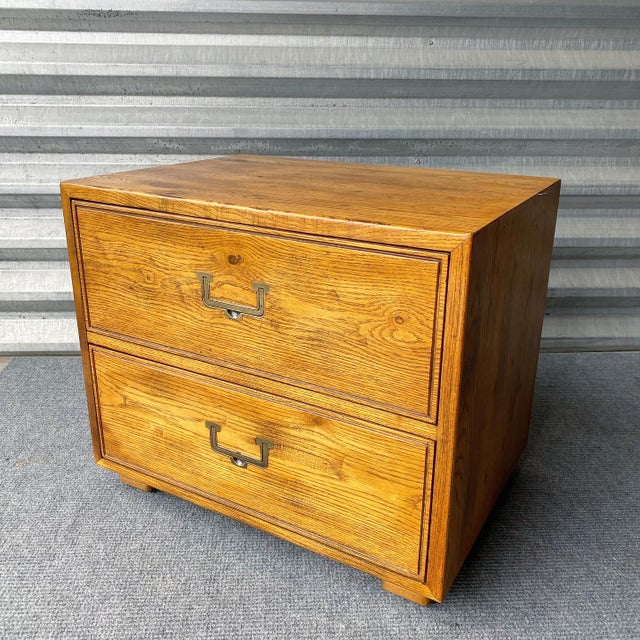 Henredon Artefacts Collection Campaign Nightstand With Original Brass Hardware Chairish