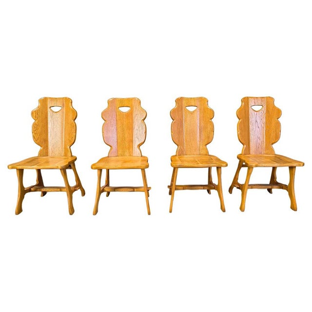 Vintage Rustic Dining Chairs, 1960s, Set of 4 For Sale - Image 14 of 14