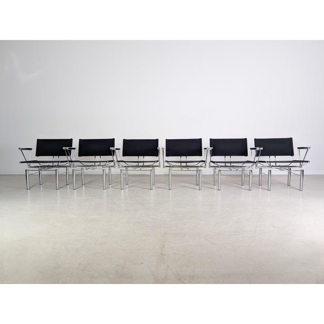 We are offering a beautiful and extremely rare set of six armchairs from the traditional Swiss manufacturer Kusch+Co.,...