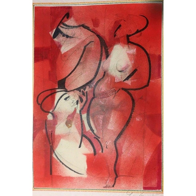 Nude, Three Women Lovemaking, Mixed Media For Sale - Image 9 of 13