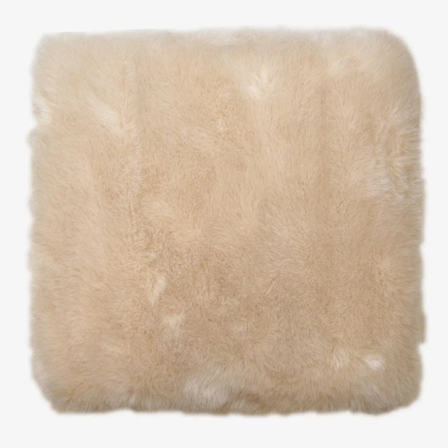 Montage Montage Faux Fur Ottomans on Brass Hairpin Legs, Pair For Sale - Image 4 of 6