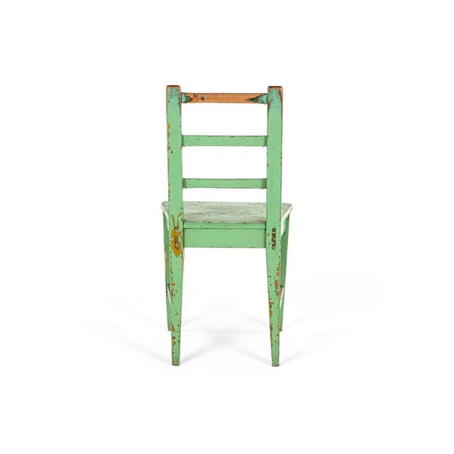Swedish Green Wood Chair For Sale - Image 5 of 11