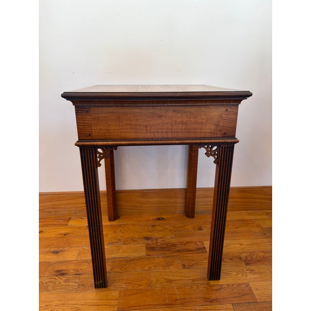 Chippendale Style Tiger Maple Side Table For Sale - Image 9 of 12
