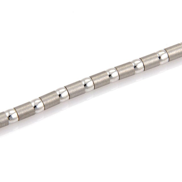 Zancan Polished & Brushed 18k White Gold Necklace For Sale - Image 4 of 5