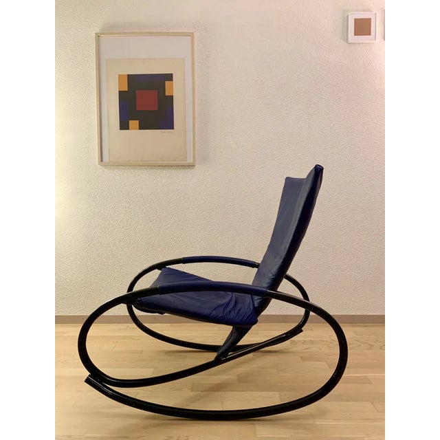 Blue Postmodern Rocking Chair by Stefan Heiliger for Strässle, 1990s For Sale - Image 8 of 11