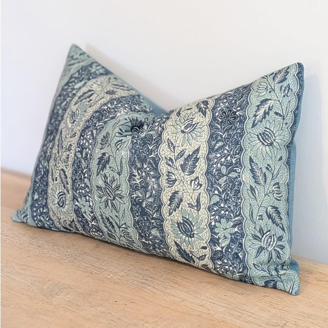 Jasper Melaya 13x20" Lumbar Pillow in Indigo - Single For Sale - Image 4 of 5