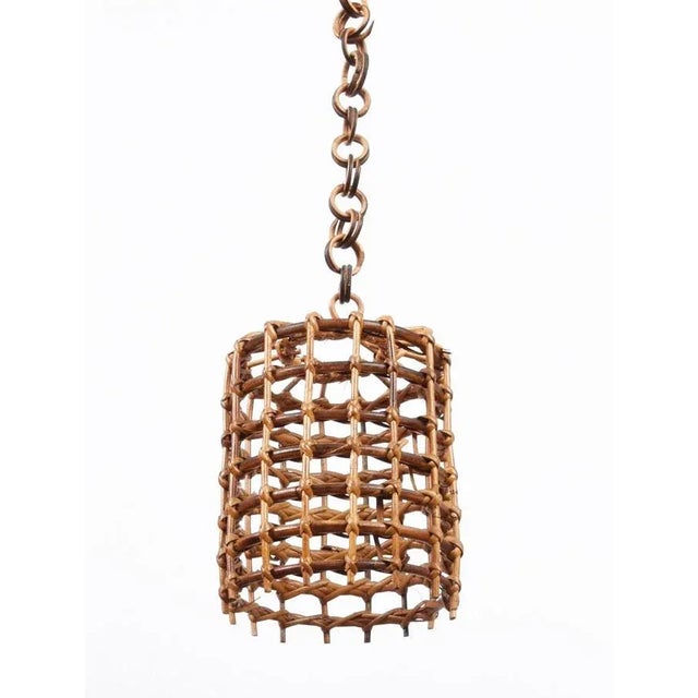 Mid-Century Italian French Riviera Bambo & Rattan Light, 1960s For Sale - Image 13 of 17