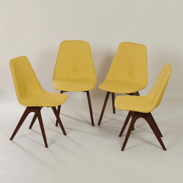 Wood Yellow Teak Dining Chairs by Van Os, 1950s, Set of 4 For Sale - Image 7 of 13