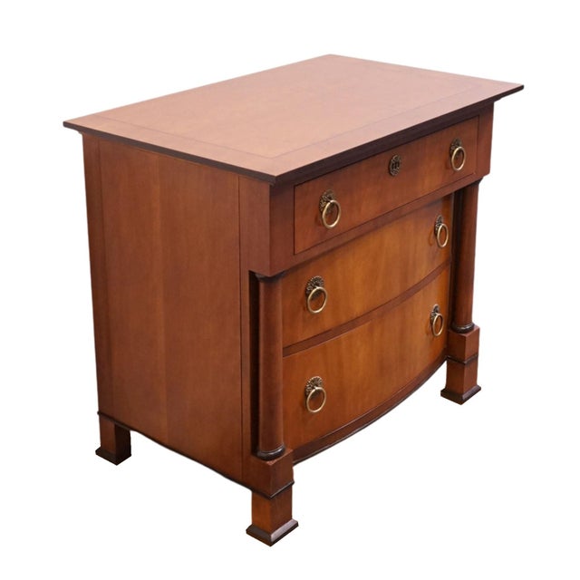Henredon Henredon Furniture Solid Mahogany Traditional Empire Style 32" Three Drawer Nightstand 4901-06-3619 For Sale - Image 4 of 14