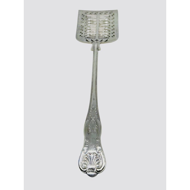 Vintage English Silver Plate Epns 13 1/4" Victorian Style Slotted Asparagus Server For Sale - Image 12 of 12