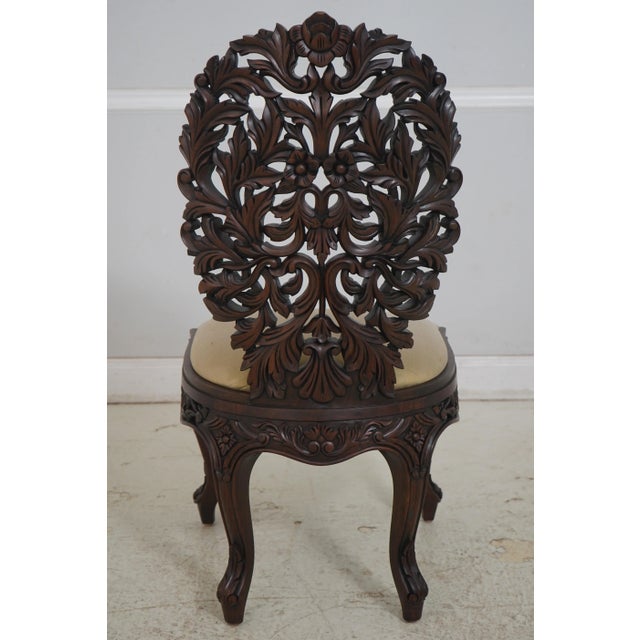 John Belter Style Ornately Carved Mahogany Chairs For Sale - Image 4 of 18