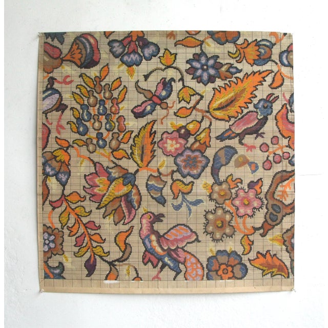 19th c. French original textile design. Gouache on paper. Each design is a one-of-a-kind, hand-painted work. The designs...