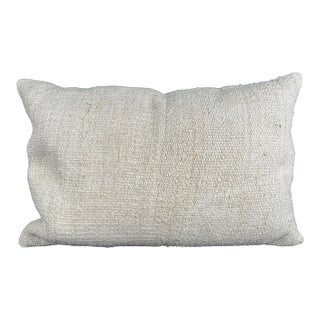 Turkish Hemp Pillow Cushion Natural Beige Pillow Cushion Cover 16" x 24" For Sale
