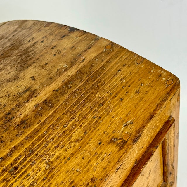 Antique Wooden Two Drawer Tabletop Cabinet With Dome Treasure Chest Top in Golden Brown For Sale - Image 12 of 16
