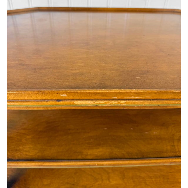 Vintage French Country Octagonal 4-Tier Serving Cart Table For Sale - Image 10 of 13