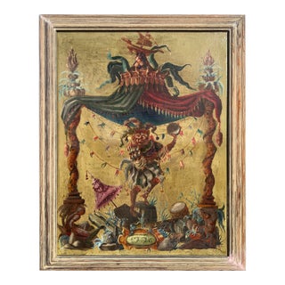 18th-Century Style Chinoiserie Commedia Dell'Arte Oil Painting in the Manner of Andien De Clermont Early 20th Century For Sale