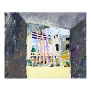 Abstract Cityscape Painting by Marilyn Lanfear