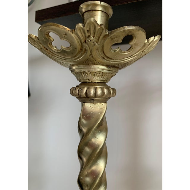 Bronze 19th Century Italian Paschal Candleholder Bronze Venice Torchères Candlesticks For Sale - Image 8 of 11