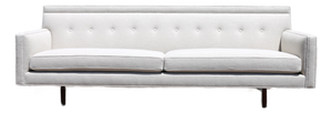 1950s Edward Wormley for Dunbar Bracket Back Sofa | Mid Century Modern Walnut Sofa