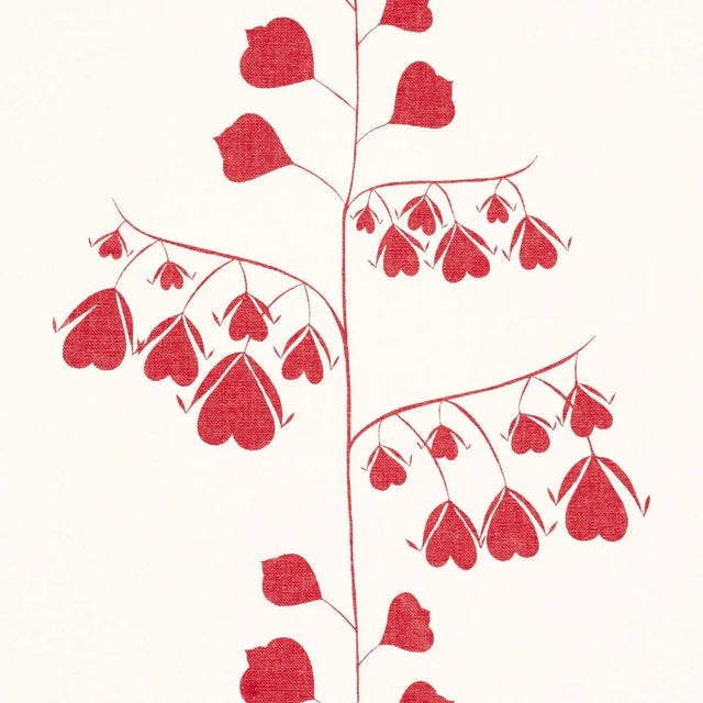 Contemporary Schumacher x Peg Norriss Bleeding Hearts Fabric In Red For Sale - Image 3 of 4