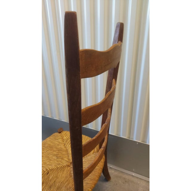 Wood Pair of Antique Italian Ladder-Back Milking Chairs — 19th Century For Sale - Image 7 of 8