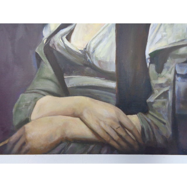 Fred Neumann After Jean Baptiste Camille Corot, The Woman with the Pearl, 1980s, Oil on Canvas For Sale - Image 15 of 18