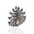 White Celestial Fan Brooch Pendant With Opal, Sapphires & Diamonds For Sale - Image 8 of 12