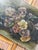 Army Green Antique Floral Oil on Board For Sale - Image 8 of 8