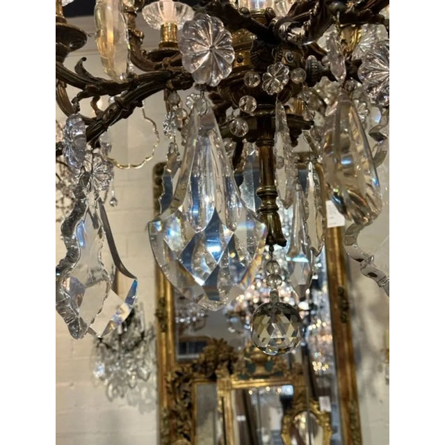 Metal 19th Century Large Scale English Gilt Bronze and Crystal Chandelier For Sale - Image 7 of 10