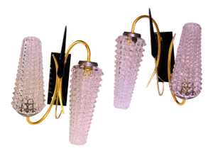 Maison Arlus Brass Sconces, Mid Century France - a Pair