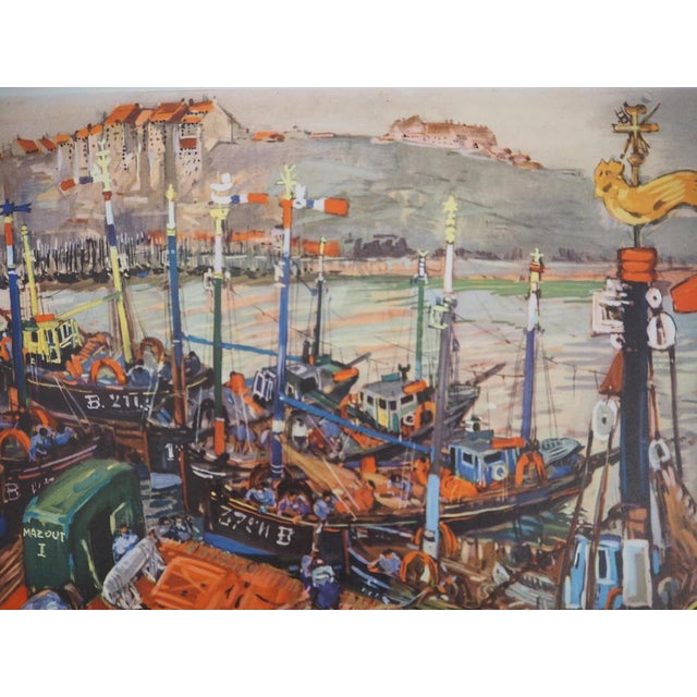 Modern Mathurin Meheut, Brittany, The Artisanal Bunkering Flotilla, 1955, Color Photogravure For Sale - Image 3 of 9