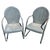Steel Mid-century Springer Outdoor grey enamel Lounge Chair Set of Two. Each chair features a round tubular U-shaped base...