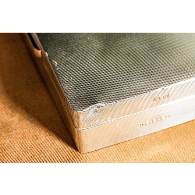 Silver Luxurious Engine Turned Horse Antique Sterling Silver Desk Trinket Jewelry Box Home Decor For Sale - Image 8 of 15