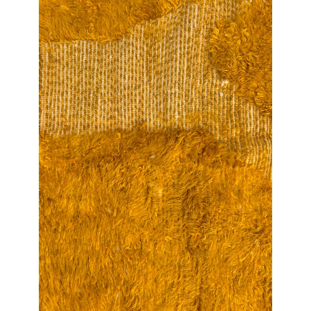 Moroccan Artist Golden Ochre Moroccan Mrirt Rug For Sale - Image 4 of 10