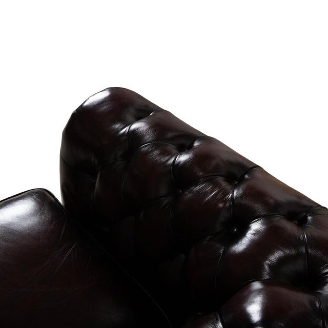 Animal Skin Vintage Chesterfield Leather Reddish Brown Chestnut Corner Sofa For Sale - Image 7 of 15