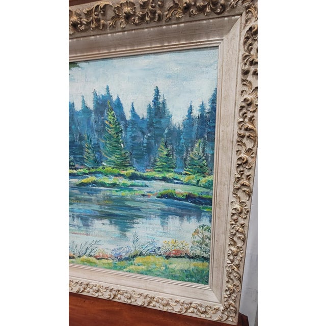 Post Impressionist 1960s Ann Ruge Post Impressionist Landscape Painting Wall Art, Framed For Sale - Image 3 of 12