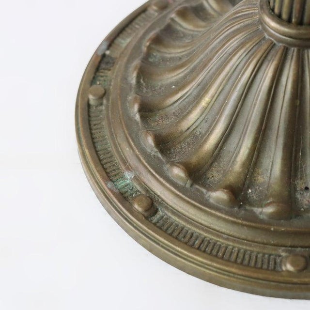 Antique Bradley & Hubbard School Arts & Crafts 8 Panel Slag Glass Lamp C1920 For Sale - Image 17 of 18