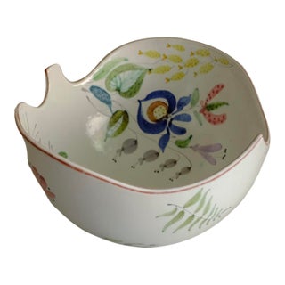Large 1950s Faience Ceramic Bowl by Stig Lindberg For Sale