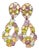 Bochic “Orient” Vintage Amethyst, Peridot & Citrine Earrings Set 18K Gold&Silv For Sale