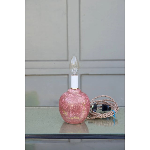 1920s Petite Glazed Ceramic French Art Deco Lamp by Raoul Lachenal For Sale - Image 5 of 5
