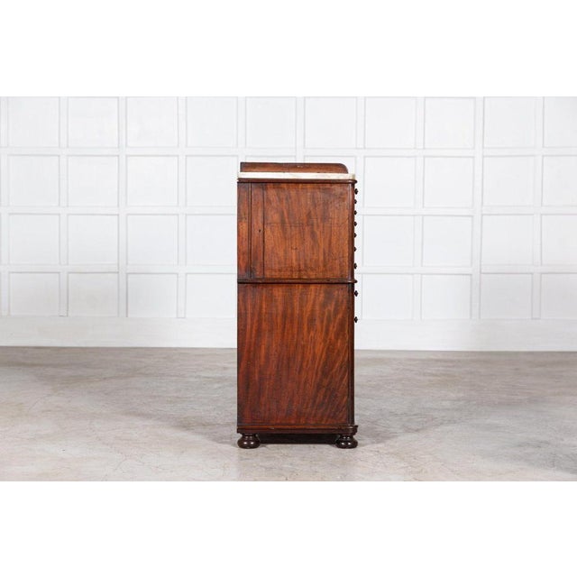 19th Century English Mahogany & Marble Top Collectors Cabinet, 1860s For Sale - Image 13 of 18